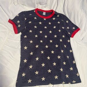 Alternative Navy Star Ringer Tee with Red Trim size XS new without tags. A23